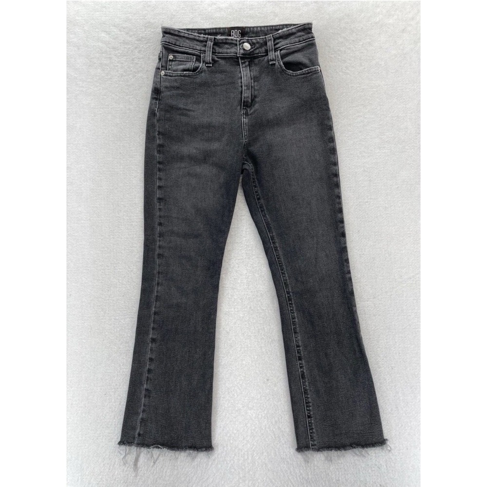 BDG Jeans Womens 26 Kick Flare Cropped Black Stretch Denim High Rise Pants